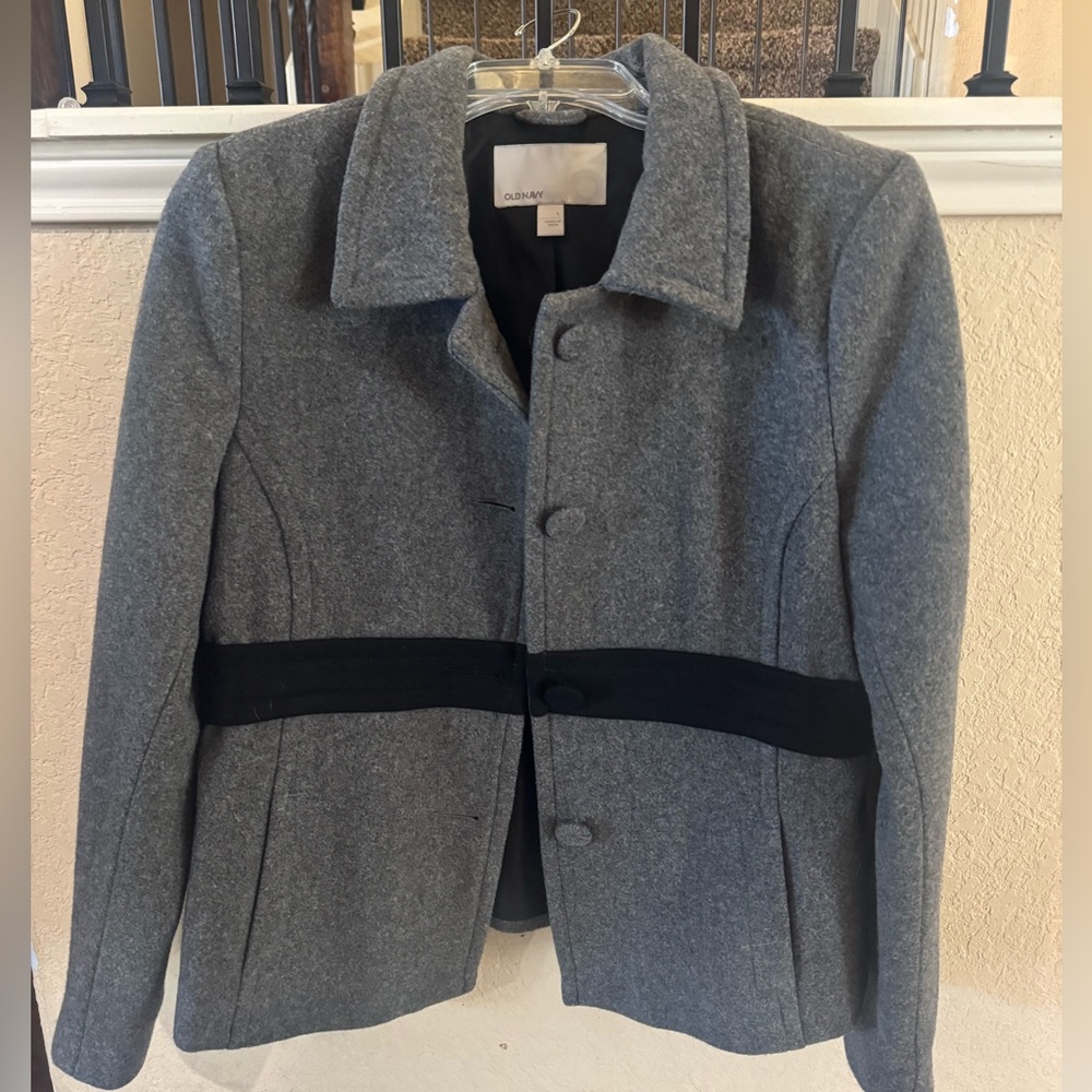 Old Navy Charcoal and Black Wool Jacket
